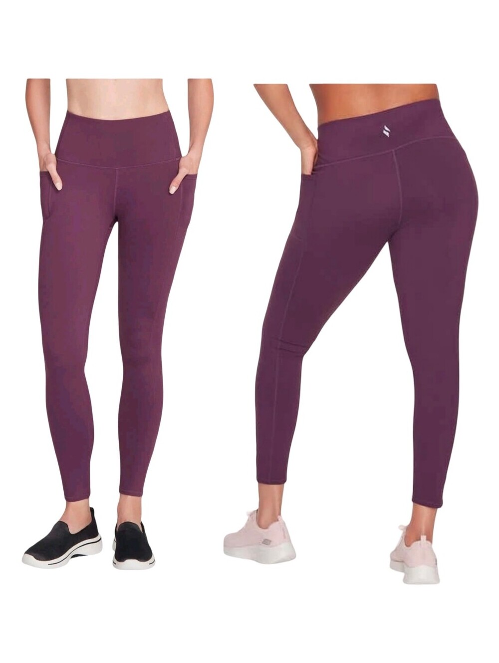 Skechers GO WALK GOFLEX Leggings Women's M Purple 7/8 High Rise Pockets